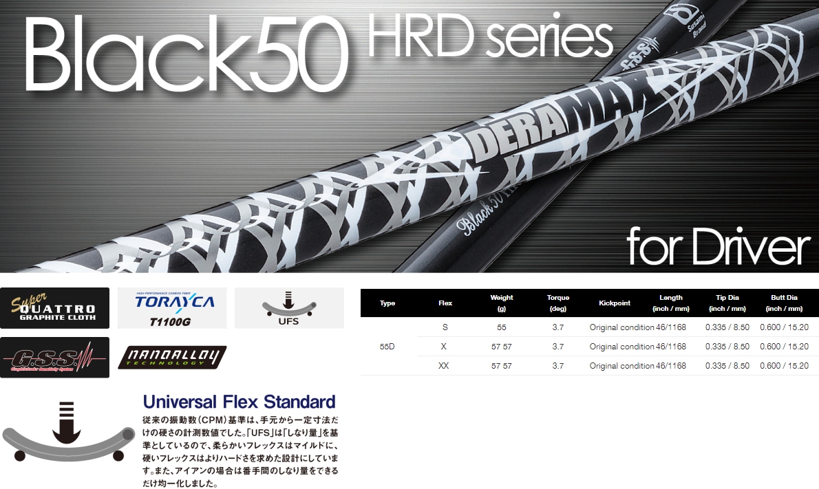 デラマックス BLACK50 HRD-55D シャフト - ゴルフ