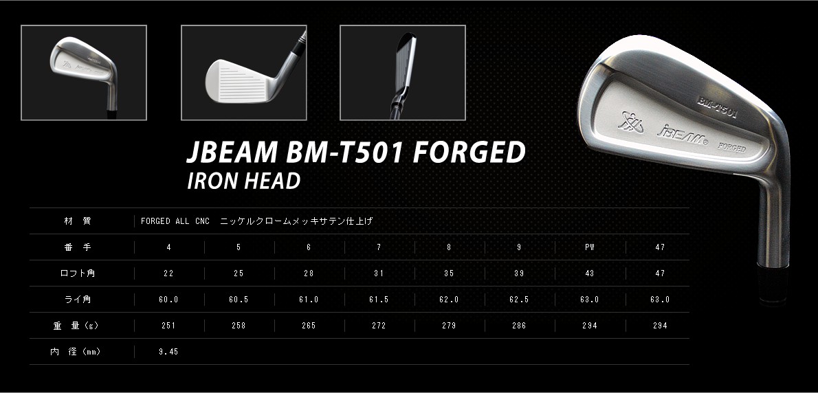 JBeam BM-T501 Forged Irons 4-PW+47° ( 8pcs )