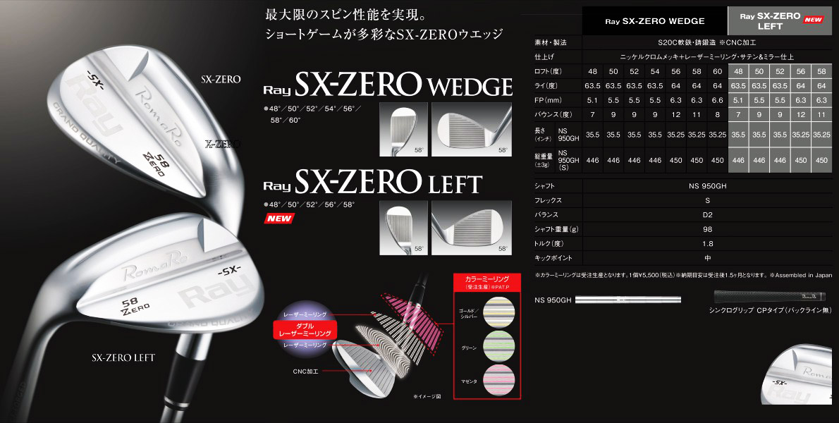 RomaRo Ray SX-Zero Left Handed Wedge